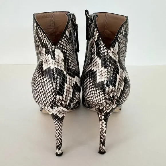 Giuseppe Zanotti Tysha Snake Embossed Leather Ankle Boots 37.5 (US7.5)